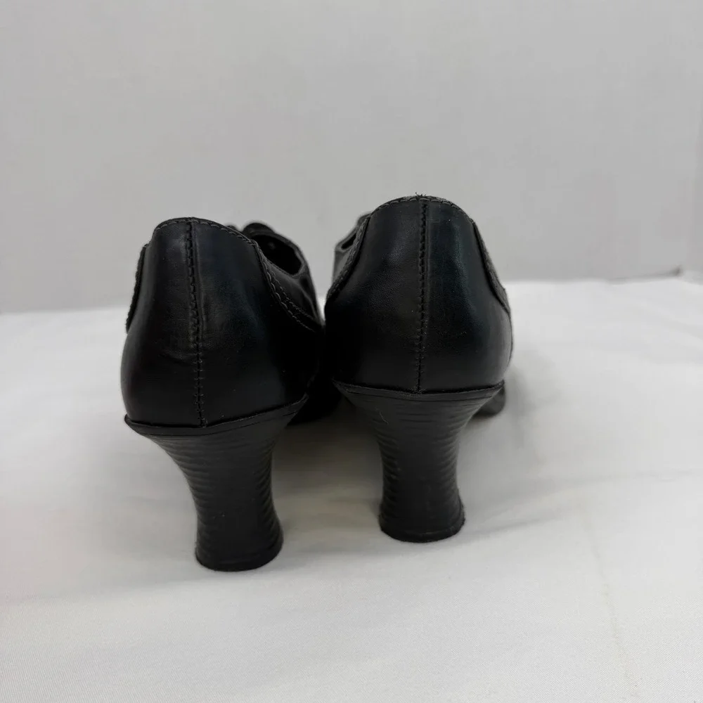 Mudd Floppy Black Lace Up Oxford Heels Vintage Y2K Cap Toe Shoes Size 8M